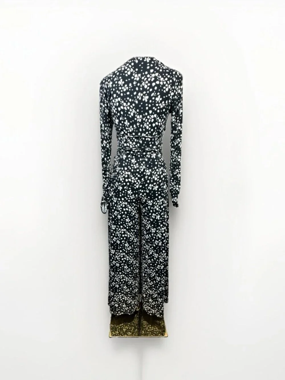 Free People Printed Effortless Wide Leg Jumpsuit Dark Combo Womens 0 Small